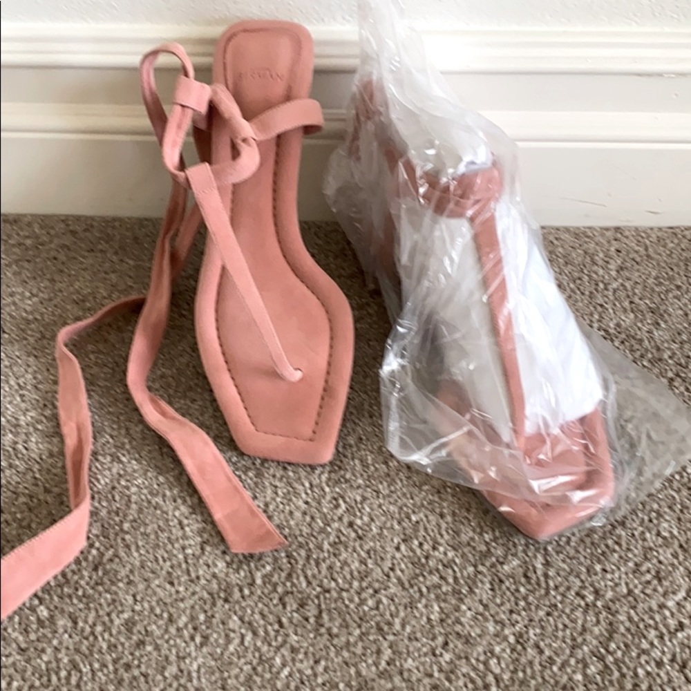 Alexandre Birman Clarita pink suede tie sandal 10